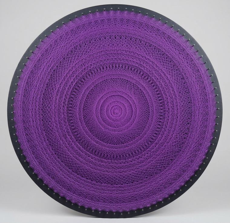 Lilac Vortex - all-purple circular string art